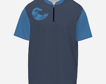 Wave print Polo Shirt, Hokusai Japanese Art, Ocean Scene