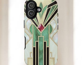 Art Deco Geometric Phone Case | Vintage Gold Pattern Cover (iPhone, Samsung, Google Pixel)