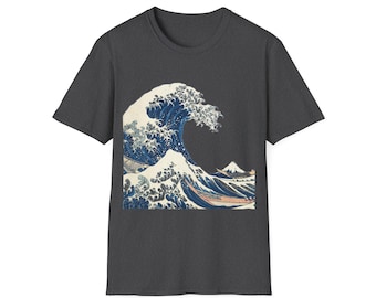 Wave print T-Shirt, Hokusai Japanese Art, Ocean Scene (Digital Download)