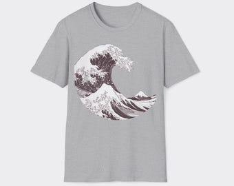 Hokusai Wave T-Shirt, Japanese Ocean Art Print Tee