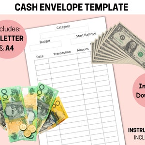 Cash Envelope Template, Envelope Challenge Printable , Printable Savings Challenge, Printable Cash Envelope Template, DIY Cash Envelope