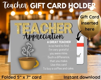 Teacher Appreciation Week, Teacher Gift Card Holder, Teacher Thank you gift card holder, End of year Gift Card Holder, Teacher Gift,