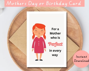 Card For Mom, Card for Mum, Mothers Day Card, Birthday Card for Mum, Cute Mothers Day, Happy Birthday Mum, Happy Birthday Mom,