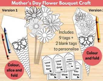 Mothers Day Colouring Activity, Coloring Mothers Day Card, Classroom Mothers Day Craft, Colouring kids Activity for Mum, Mom, Grand, Nan,
