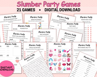 Slumber Party Games Bundle, Slumber Party Games, Sleepover Games, Birthday Party Games, Preteen, Teen, Birthday Games Bundle, Party Games,