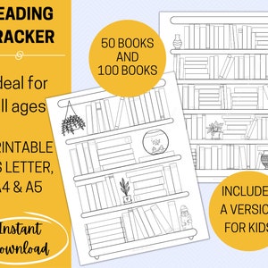 Reading Challenge Tracker, Printable Reading Record, Bookshelf Tracker, Reading Log, Book Challenge, Home Reading, Kids Reading Challenge,