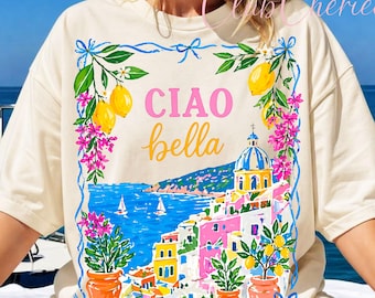 Ciao Bella Amalfi Coast Lemon Summer Graphic PNG (Digital Download)