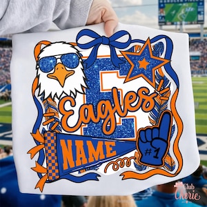 Mascota personalizada en formato PNG, diseño personalizado para camisetas de equipo, sublimación para el espíritu escolar (descarga digital)