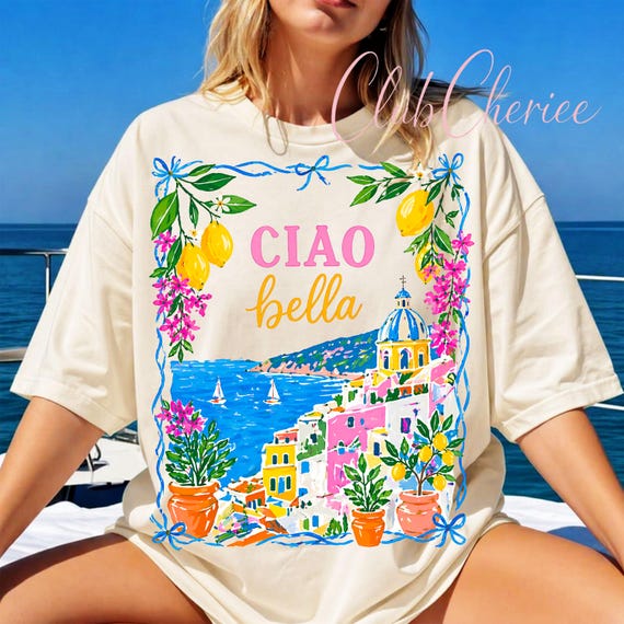 Ciao Bella Amalfi Coast Lemon Summer Graphic PNG (Digital Download)