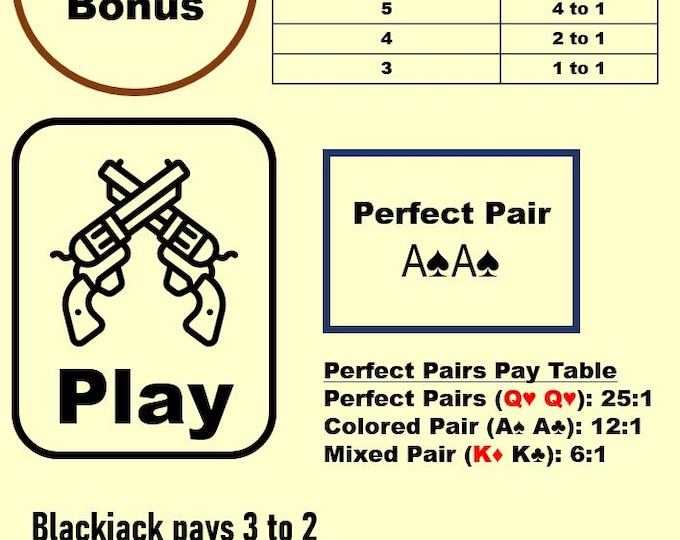 Waterproof Blackjack Mat A4 – Side Bets, Home Casino Game