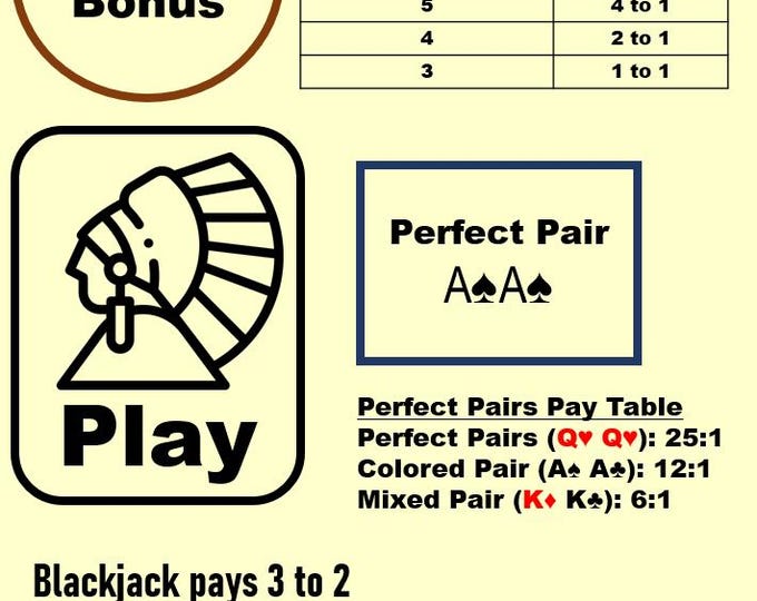 Waterproof Blackjack Mat A4 – Side Bets, Home Casino