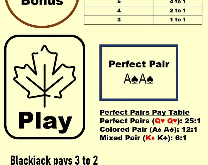 Waterproof Blackjack Mat A4: Side Bets, Home Casino