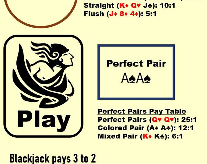 Blackjack Side Bet Mat – Laminated Casino Layout (A4)