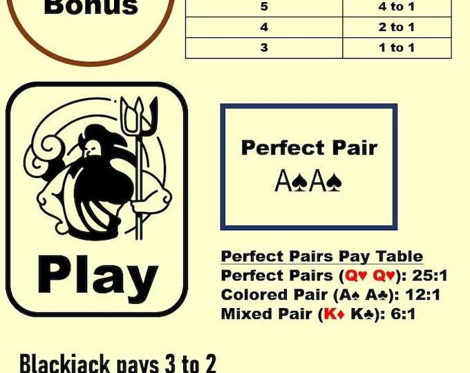 Waterproof Blackjack Mat A4 – Side Bets, Home Casino