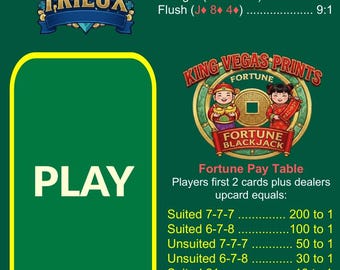 Waterproof Blackjack Mat A4 – Trilux & Fortune Blackjack