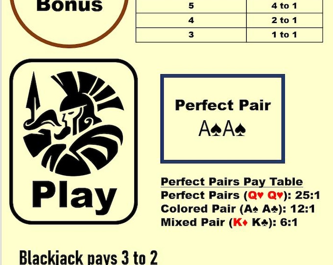 Waterproof Blackjack Mat A4 – Side Bets, Home Casino