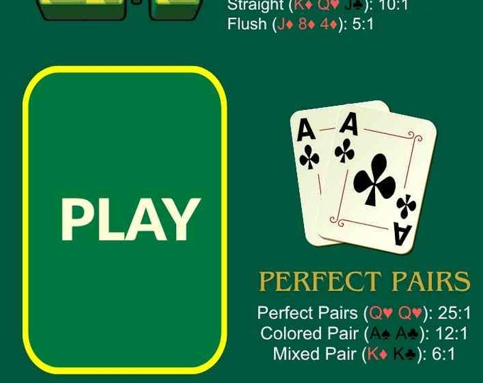 Blackjack Layout Mat – Laminated Casino Game, Side Bets (A4)