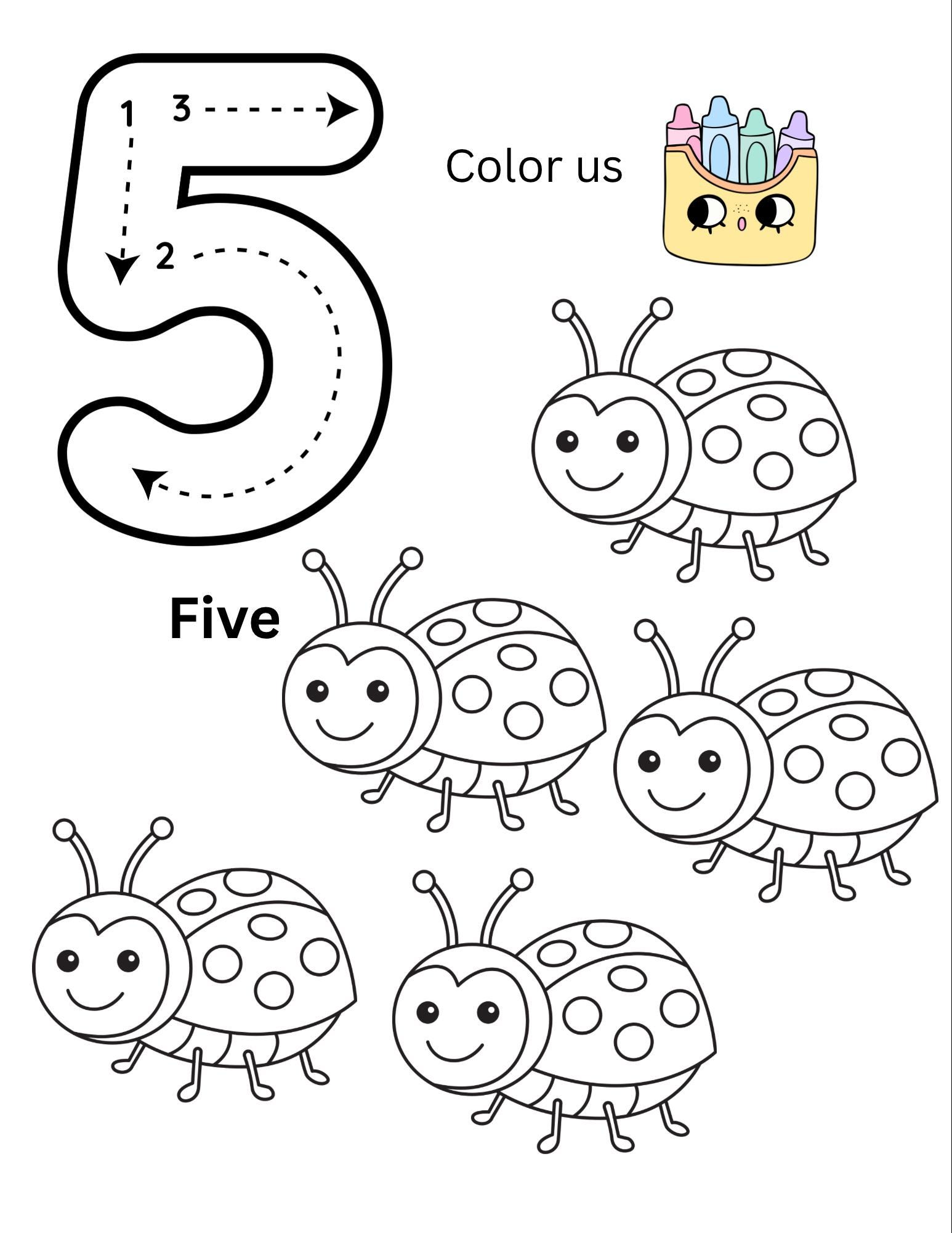 Toddler Number Tracing Bundle Worksheets 1-5 – Preschool Counting ...