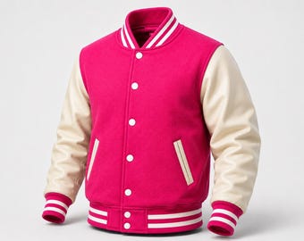 Veste universitaire à manches en cuir véritable | Veste Letterman pour homme | Veste de baseball universitaire en laine | Blouson bomber personnalisé, cadeau pour lui
