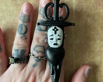 Sad Clown Dagger Statement Ring