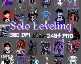 Solo Leveling PNG Art | Sung Jinwoo & Cha Hae-in Fanart (Digital Download)