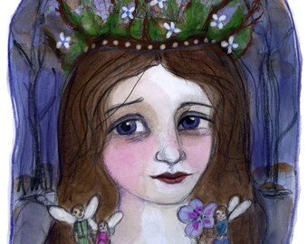 Queen Mab Art Print: Shakespeare&#39;s Fairies Illustration (6x8 Nursery Wall Art)
