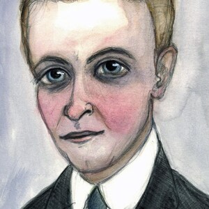 F. Scott Fitzgerald Art Print: Limited Edition Watercolor Portrait (6x8)