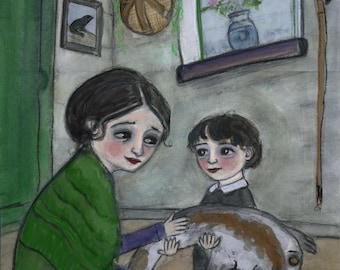 The Sea Woman Fine Art Print, Scottish Folktale Art, (6x8) Selkie Portrait