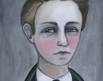 Arthur Rimbaud Art Print (6x8) 19th Century French Poet portrait, Gay Victorian Writer