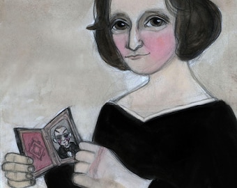 Mary Shelley Art Print: Victorian Gothic Portrait (6x8)