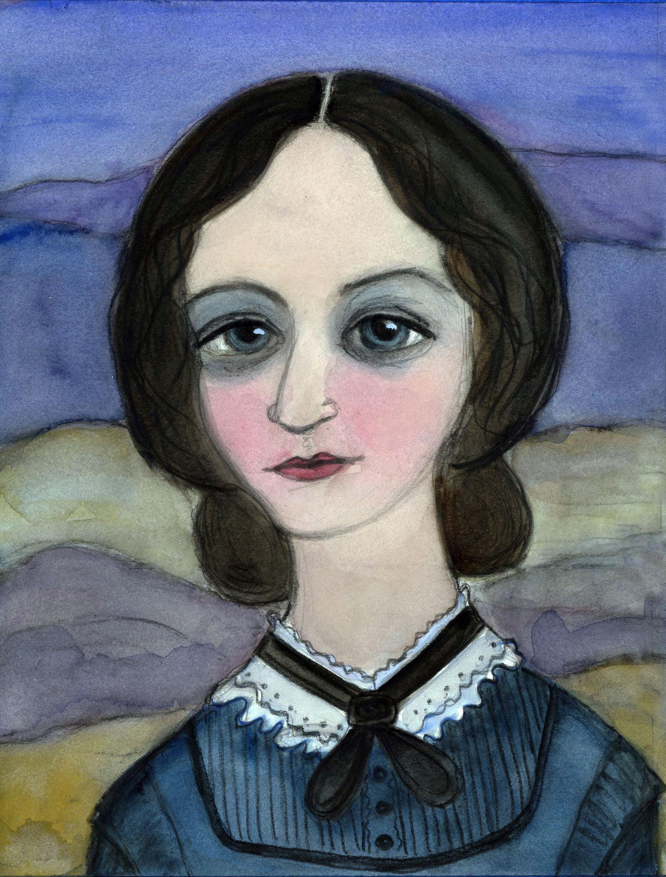 Charlotte Bronte Art Print: Victorian Writer Portrait (6x8) 19th Century Literature
