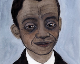 James Baldwin Art Print, Gay Icon, Literary Portrait, (6x8) Author Illustration