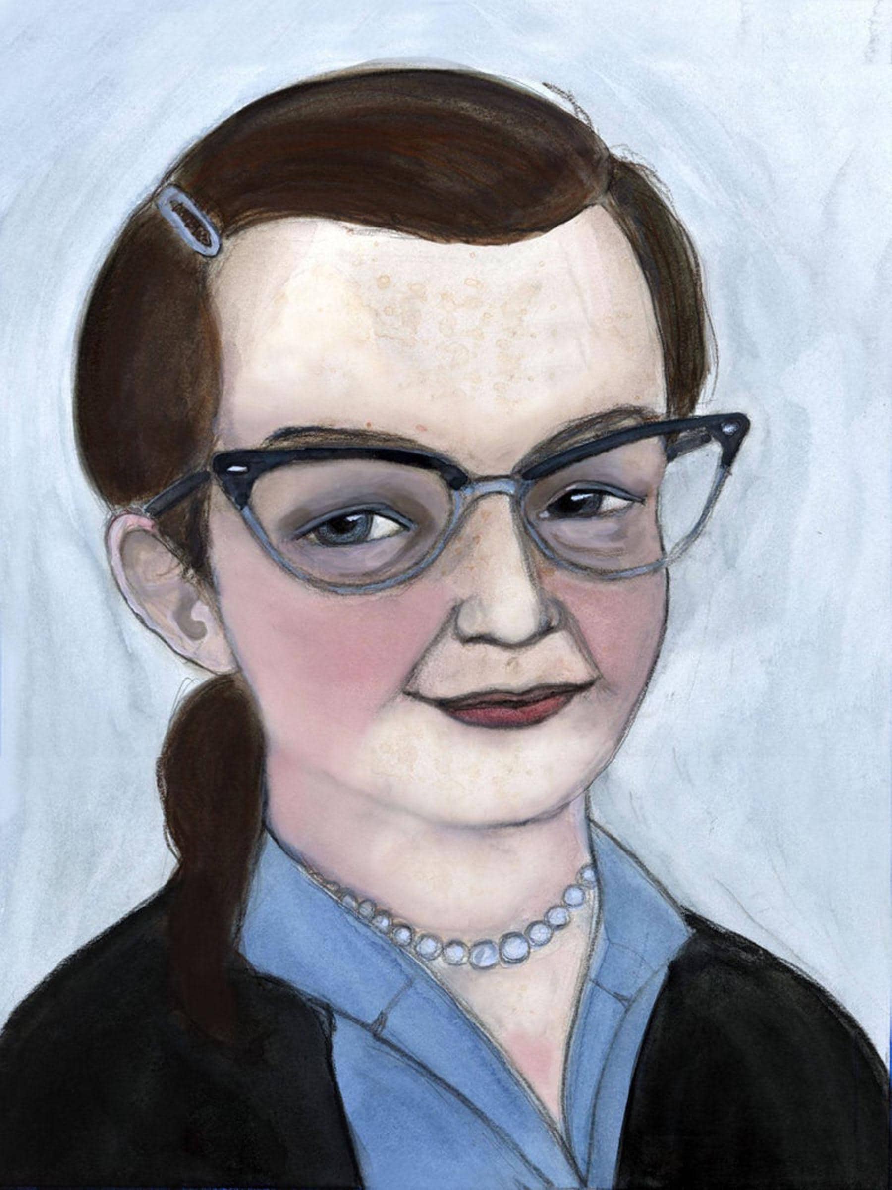 Shirley Jackson Art Print: Gothic Literary Portrait (6x8) Giclee