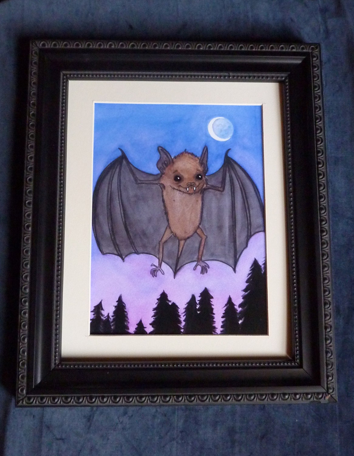 Bat Art Print Little Brown Bat Watercolor Illustration 6x8 - Etsy