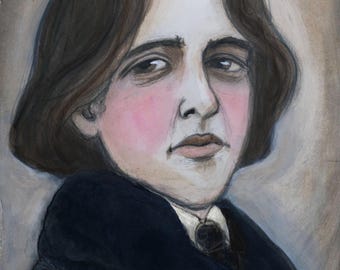 Oscar Wilde Art Print (6x8) 19th Century Irish Writer, Portrait of Gay Icon
