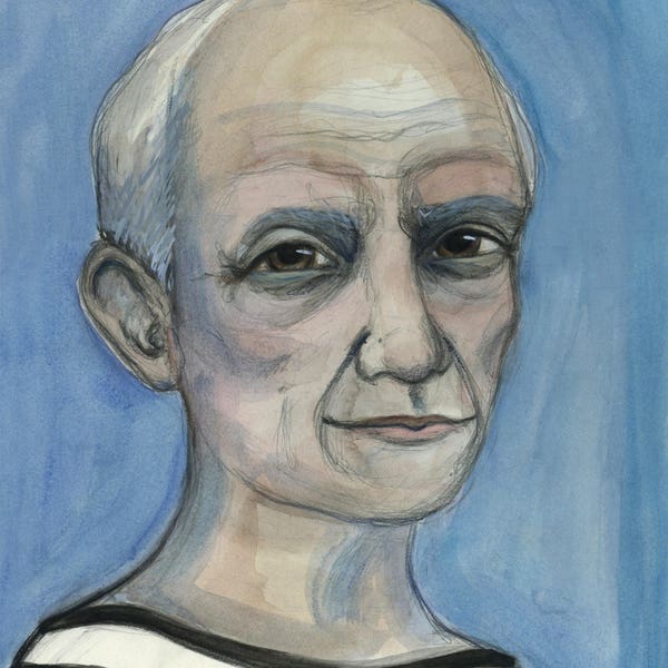 Pablo Picasso Kunstdruck, spanischer Maler, Künstlerportrait, (16x20)