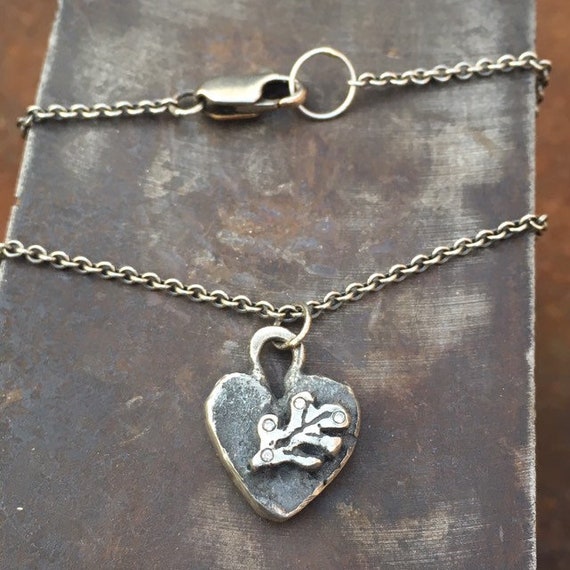Sterling Silver Necklace with Little Sweet Heart Pendant