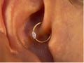 F136 Titanium Marquise CZ Hinged Segment Ring, Septum Clicker, Daith Hoop, Helix Cartilage Earring, Nose Ring