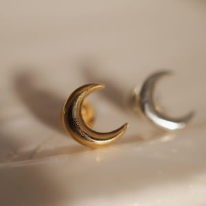 F136 Titan Halvmåne Brosk Örhänge 16G - Platt Baksida Örhänge - Elegant Helix Tragus Piercing Vardagssmycken