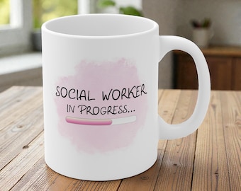 Taza divertida para trabajadores sociales – Taza de café de regalo para estudiantes que trabajan en el ámbito social