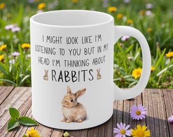 Funny Rabbit Mug - Bunny Rabbit Lover Gift  –  Animal Coffee Cup Present for Pet Owners
