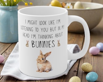 Funny Rabbit Mug - Bunny Rabbit Gifts For Animal Lovers - Pet Owner Coffee Cup Present