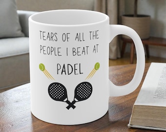 Funny Padel Mug, Paddle Tennis Gift, Sports Novelty Cup for Padel Players And Fans