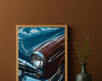 Fotografia de carro clássico, arte de parede retrô para carros (download digital)