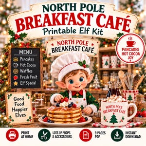 North Pole Breakfast Cafe Printable Elf Kit: Elf Props & Accessories