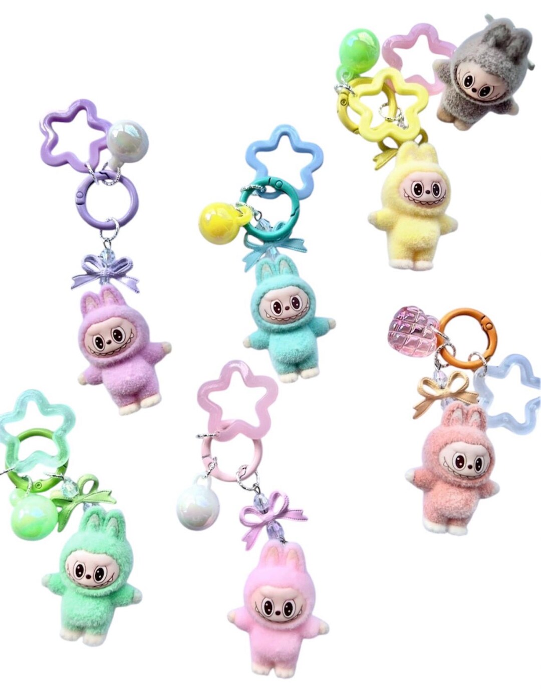 Handmade Charm Mini Cartoon Monster Labub Keychain - Etsy Canada