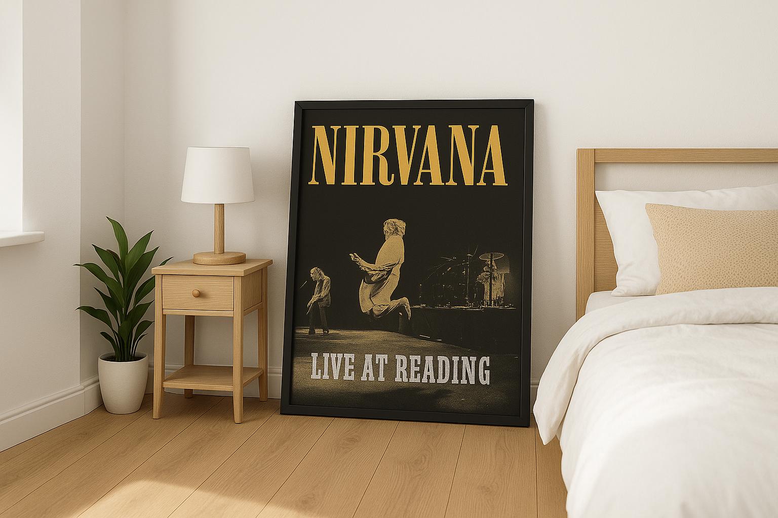 Nirvana Live at Reading Poster – Vintage Rock Poster, Musical Wall