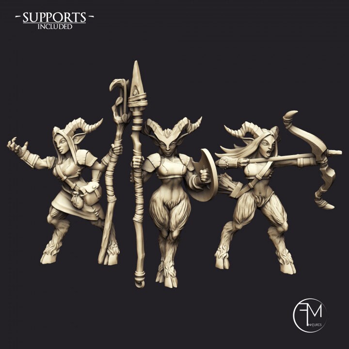 Satyr Ladies Miniatures - 3d Printed Amazons Models