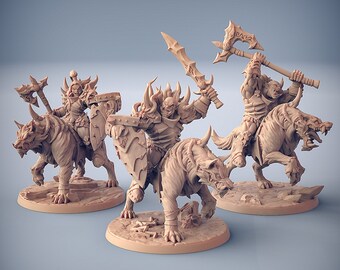 Frostmetal Clan Orcs - Worg Rider Miniatures - 3D Printed Artisan