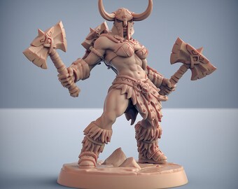 Dragonpeak Barbarian (Human) Miniature &quot;F&quot; Female - 3D Printed Artisan Guild Model